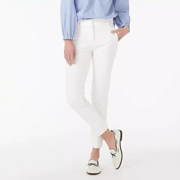 NWOT J. Crew Cameron Slim Cropped Pant Ivory / White 00 - Picture 1 of 6